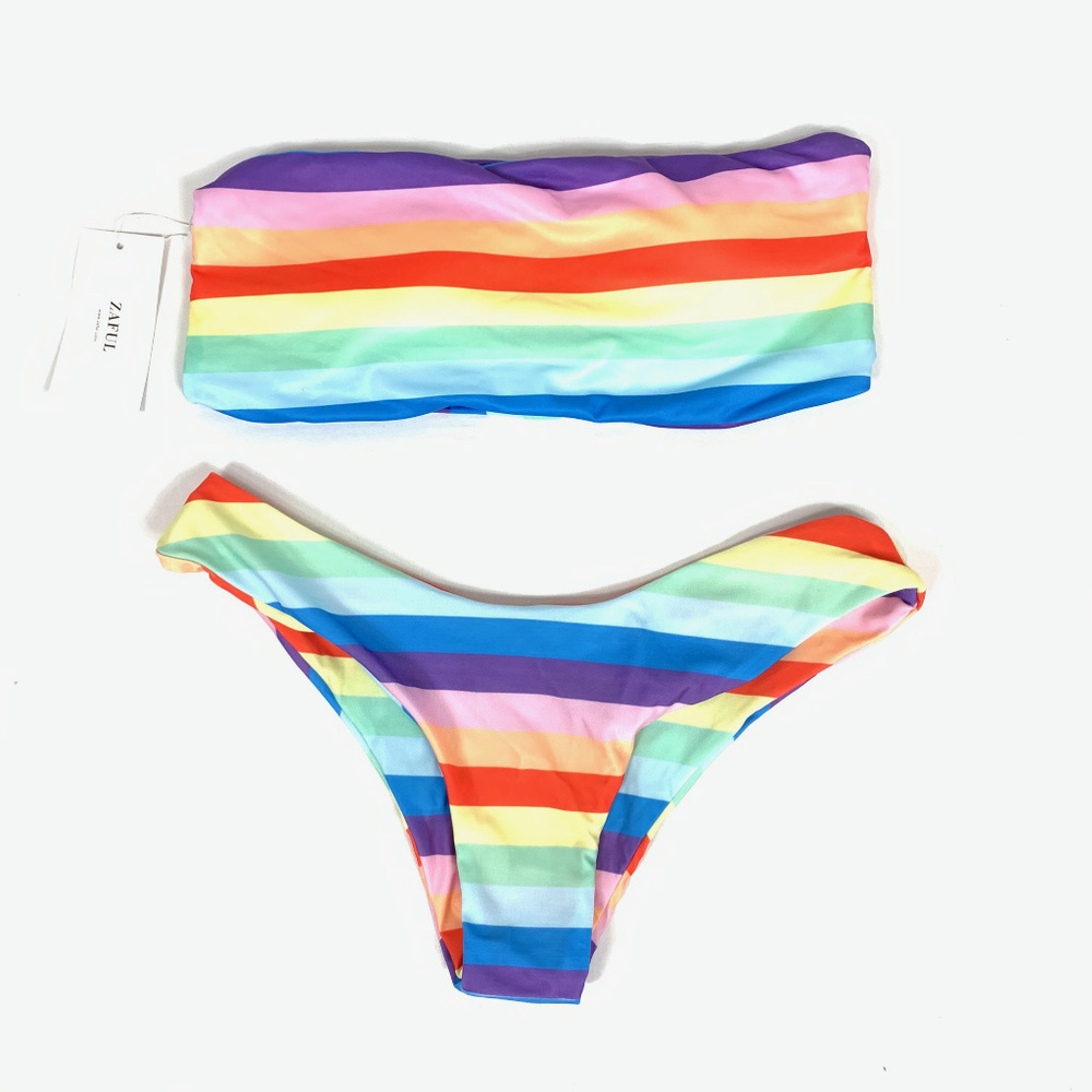 2pc Zaful Bikini Top & Bottom Set Multicolor
